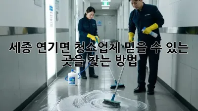 세종 연기면 청소업체, 믿을 수 있는 곳을 찾는 방법