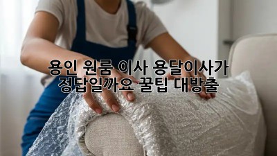 용인 원룸 이사, 용달이사가 정답일까요? 꿀팁 대방출!
